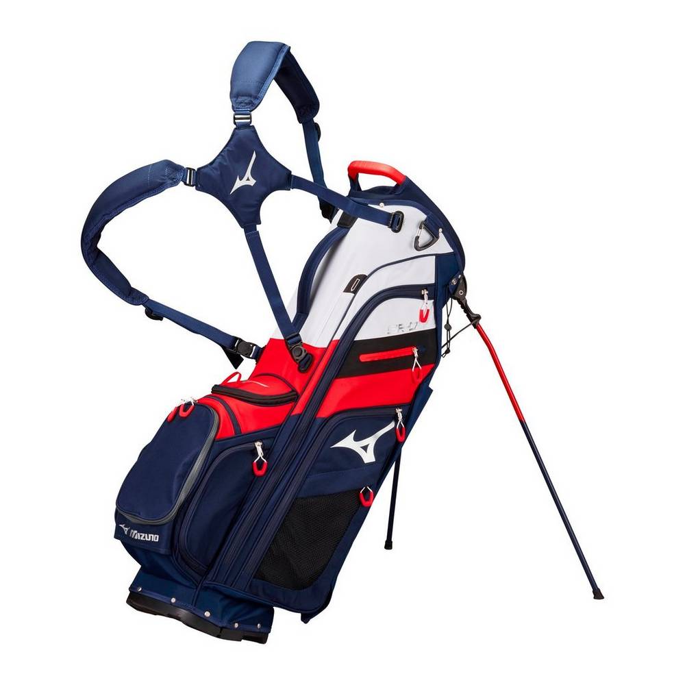 Mochila Mizuno BR-D4 6-Way Stand - Homem - Azul Marinho/Vermelhas - APQUG8025